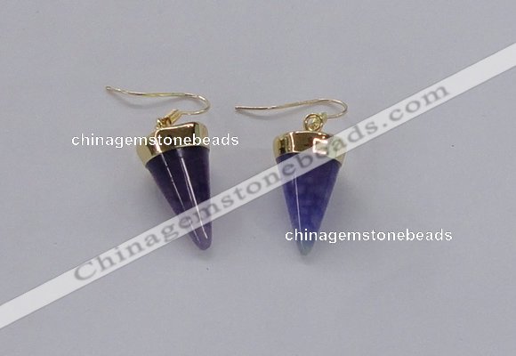 NGE159 11*20mm – 12*22mm cone agate gemstone earrings wholesale