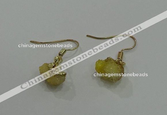 NGE170 5*8mm - 6*10mm nuggets druzy agate earrings wholesale