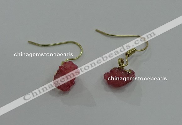 NGE172 5*8mm - 6*10mm nuggets druzy agate earrings wholesale