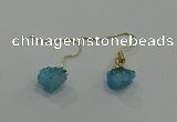 NGE173 5*8mm - 6*10mm nuggets druzy agate earrings wholesale