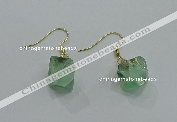 NGE175 8*10mm - 10*12mm nuggets fluorite earrings wholesale