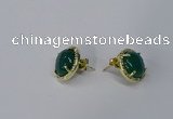 NGE185 12mm flat round agate gemstone earrings wholesale