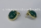 NGE190 15mm flat round agate gemstone earrings wholesale