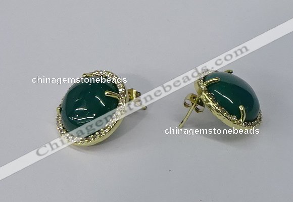NGE190 15mm flat round agate gemstone earrings wholesale