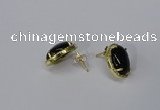 NGE198 10*14mm oval agate gemstone earrings wholesale