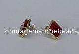 NGE201 12*12mm square agate gemstone earrings wholesale