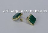 NGE202 12*12mm square agate gemstone earrings wholesale