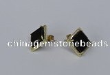 NGE203 12*12mm square agate gemstone earrings wholesale