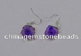 NGE207 18*20mm - 20*25mm freeform druzy agate gemstone earrings