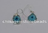 NGE209 18*20mm - 20*25mm freeform druzy agate gemstone earrings