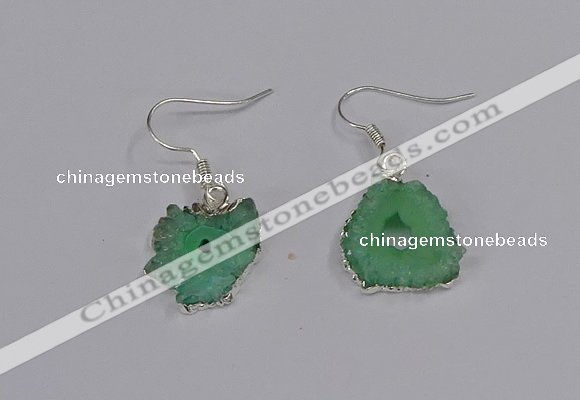 NGE210 18*20mm - 20*25mm freeform druzy agate gemstone earrings