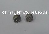 NGE215 8mm coin druzy agate gemstone earrings wholesale