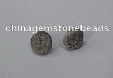 NGE221 12mm coin druzy agate gemstone earrings wholesale