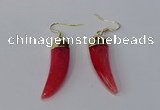 NGE229 10*40mm - 12*45mm oxhorn agate gemstone earrings wholesale