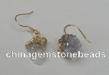 NGE23 10*14mm - 12*16mm nuggets druzy quartz earrings wholesale