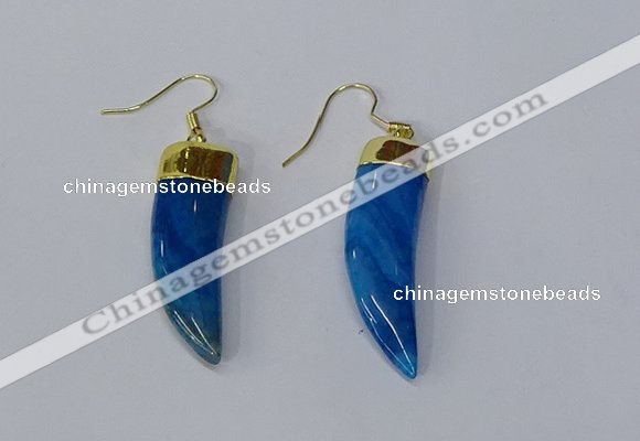 NGE230 10*40mm - 12*45mm oxhorn agate gemstone earrings wholesale