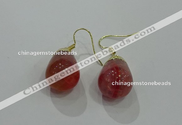NGE236 15*20mm teardrop agate gemstone earrings wholesale