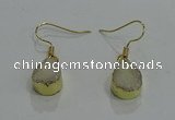 NGE242 10*12mm teardrop druzy agate gemstone earrings wholesale