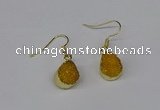 NGE243 10*12mm teardrop druzy agate gemstone earrings wholesale