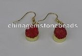 NGE245 10*12mm teardrop druzy agate gemstone earrings wholesale