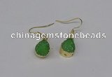 NGE247 10*12mm teardrop druzy agate gemstone earrings wholesale