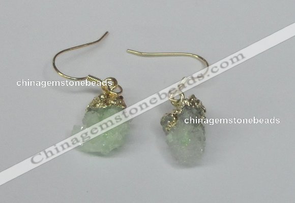 NGE25 10*14mm - 12*16mm nuggets druzy quartz earrings wholesale