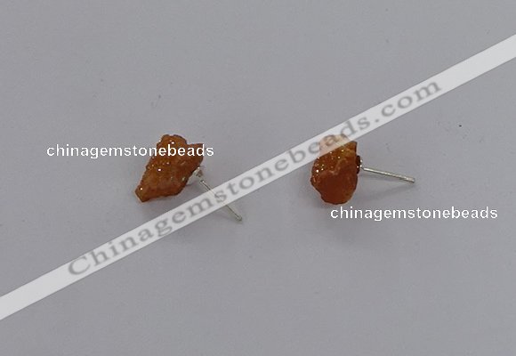 NGE253 8*12mm - 10*14mm nuggets druzy agate gemstone earrings