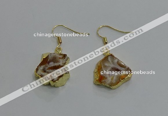 NGE258 13*18mm - 15*20mm freeform druzy agate earrings