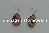 NGE260 13*18mm - 15*20mm freeform druzy agate earrings