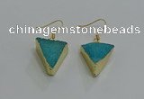 NGE269 18*22mm - 20*22mm triangle druzy agate earrings