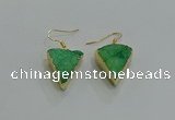 NGE270 18*22mm - 20*22mm triangle druzy agate earrings