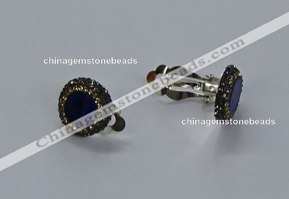 NGE282 15mm - 16mm coin lapis lazuli gemstone earrings wholeasle