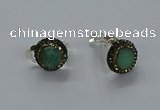 NGE283 15mm - 16mm coin australia chrysoprase earrings wholeasle