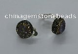 NGE286 15mm - 16mm coin plated druzy agate earrings wholeasle