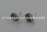 NGE294 5*8mm - 7*10mm freeform plated druzy agate earrings