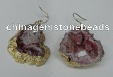 NGE30 30*35mm - 35*40mm freeform plated druzy agate earrings