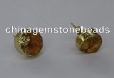 NGE313 12mm - 14mm freeform druzy agate earrings wholesale