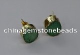 NGE317 12mm - 14mm freeform druzy agate earrings wholesale