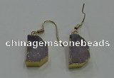 NGE321 10*14mm - 12*16mm freeform druzy agate gemstone earrings