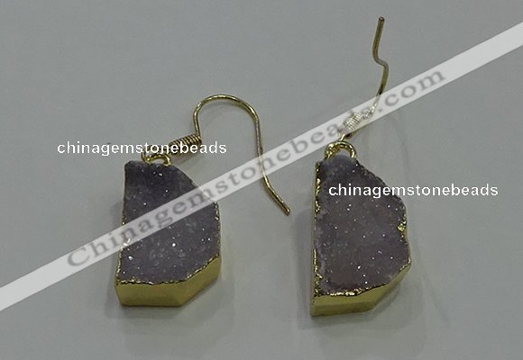 NGE321 10*14mm - 12*16mm freeform druzy agate gemstone earrings