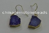 NGE322 10*14mm - 12*16mm freeform druzy agate gemstone earrings