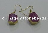 NGE323 10*14mm - 12*16mm freeform druzy agate gemstone earrings