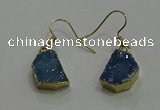 NGE324 10*14mm - 12*16mm freeform druzy agate gemstone earrings