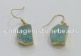 NGE325 10*14mm - 12*16mm freeform druzy agate gemstone earrings