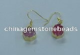 NGE333 9mm - 11mm freeform druzy agate earrings wholesale