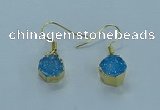 NGE334 9mm - 11mm freeform druzy agate earrings wholesale