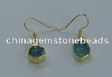 NGE335 9mm - 11mm freeform druzy agate earrings wholesale