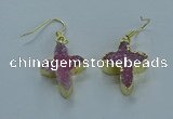 NGE340 13*18mm - 15*20mm cross druzy agate earrings wholesale