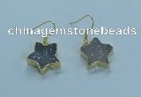 NGE345 14mm - 16mm star druzy agate earrings wholesale