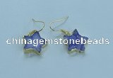 NGE347 14mm - 16mm star druzy agate earrings wholesale